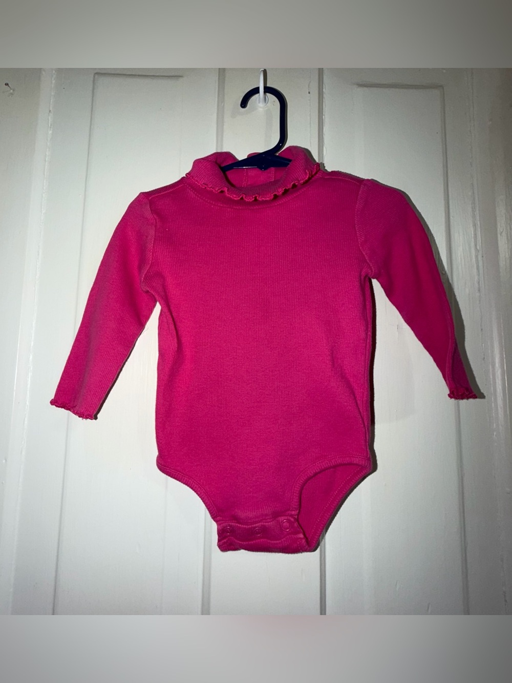 Kids girls 12 month shirt Long-Sleeve Ruffle Neck One-Piece Bodysuit
